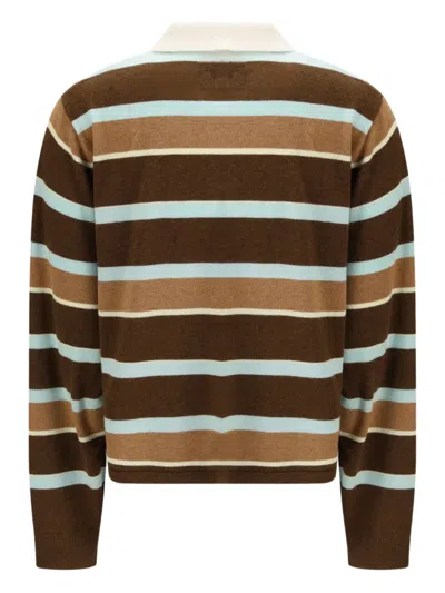 Guest In Residence Womens Chestnut Combo Cropped Striped Cashmere Rugby Shirt In Brown