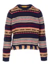 Guest In Residence Western Fringed Striped Wool And Cashmere-blend Sweater In Multi