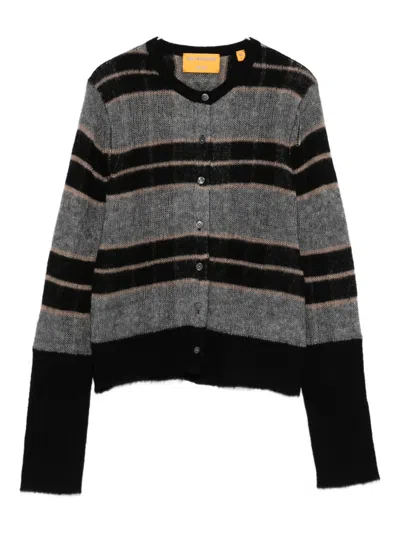Guest In Residence Striped Knit Cardigan In Black