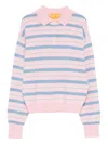 Guest In Residence Collegiate Striped Cashmere Polo Shirt In Pink