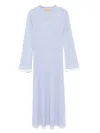 Guest In Residence Striped Silk And Linen-blend Maxi Dress In Blue