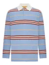 Guest In Residence Striped Polo In Blue