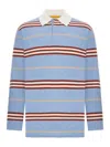 Guest In Residence Striped-pattern Long-sleeve Polo Shirt In Blue