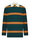 Guest In Residence Striped-pattern Long-sleeve Polo Shirt In Animal Print