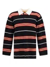 Guest In Residence Striped Polo Shirt In Black