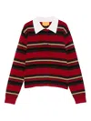 Guest In Residence Cropped Striped Cashmere Polo Shirt In Multi