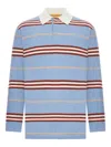 Guest In Residence Striped-pattern Long-sleeve Polo Shirt In Blue