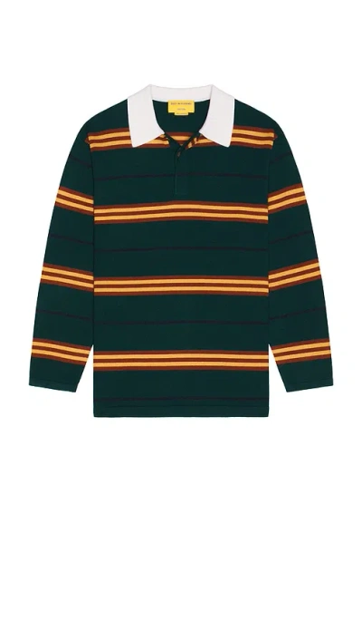 Guest In Residence Striped-pattern Long-sleeve Polo Shirt In Animal Print
