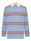 Guest In Residence Striped-pattern Long-sleeve Polo Shirt In Blue
