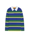 Guest In Residence Striped Cashmere Rugby Jumper In Blue