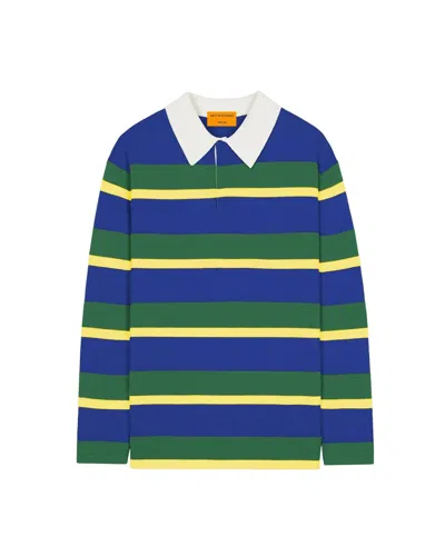 Guest In Residence Striped Rugby Cobalt/rainforest In Blue