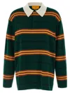 Guest In Residence Striped Rugby Sweater With Classic Collar And Luxurious Cashmere In Multi