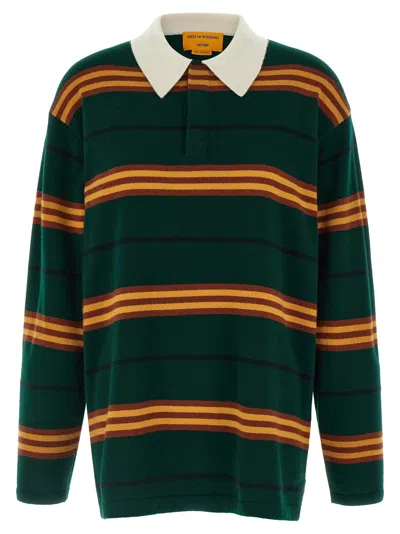 GUEST IN RESIDENCE STRIPED RUGBY POLO GREEN