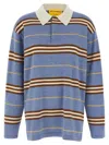 Guest In Residence Striped Cashmere Rugby Sweater With Classic Collar In Blue