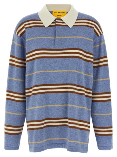 GUEST IN RESIDENCE STRIPED RUGBY POLO LIGHT BLUE