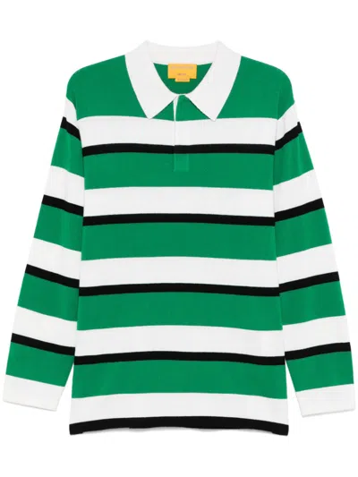 Guest In Residence Oversized Striped Cashmere Sweater In Green/cream