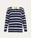 Guest In Residence Striped Rugby Shirt In Navy