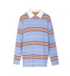 Guest In Residence Women Cashmere Striped Polo Shirt In Blue