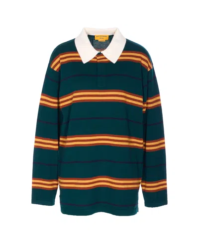 Guest In Residence Striped Rugby Sweater In Green
