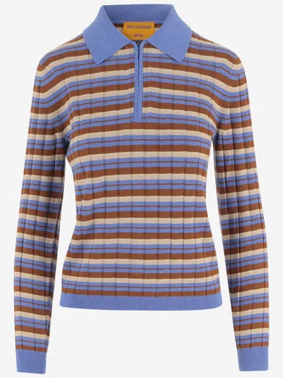Guest In Residence Striped Silk And Linen Sweater In Multi