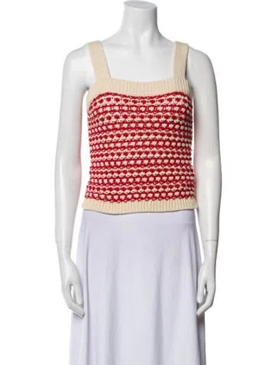 Pre-owned Guest In Residence Striped Square Neckline Sweater In Multi