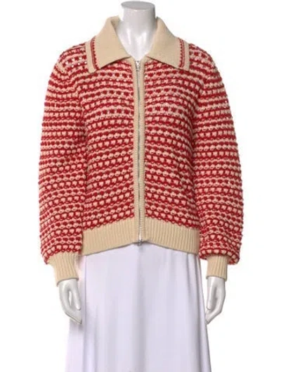 Pre-owned Guest In Residence Striped Sweater In Red