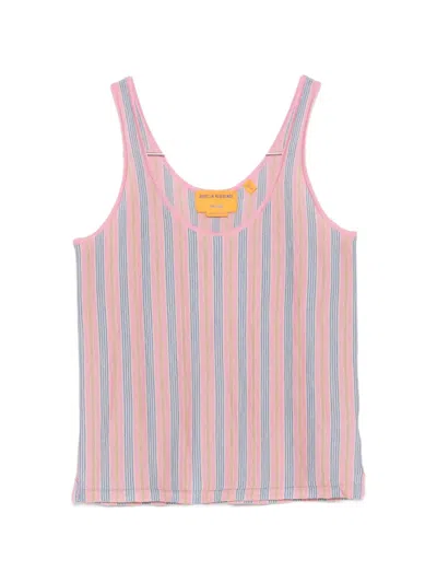 Guest In Residence Stripe-pattern Tank Top In Pink