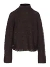 Guest In Residence Cropped Cable Sweater In Brown