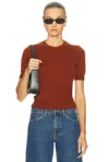 Guest In Residence Knitted Cashmere T-shirt In Brown
