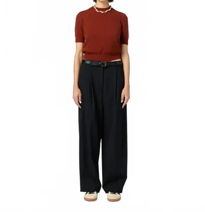 Guest In Residence Sweater Tee Top In Cinnamon In Black