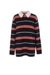 Guest In Residence Black Cashmere Rugby Sweater With Striped Pattern In Black