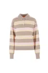 Guest In Residence Collegiate Stripe Polo Taupe Combo In Multi
