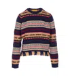 Guest In Residence Western Fringed Striped Wool And Cashmere-blend Sweater In Multi