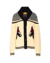 Guest In Residence Horse-intarsia Buttoned Cardigan In Multi