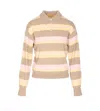 Guest In Residence Collegiate Stripe Polo Taupe Combo In Multi