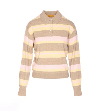 Guest In Residence Cashmere Collegiate Striped Polo In Multi