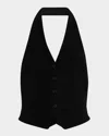Guest In Residence Tailored Cashmere Halter Vest In Black