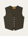 Guest In Residence Tailored Cashmere Vest In Chestnut