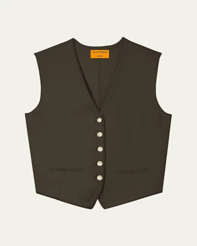 Guest In Residence Tailored Cashmere Vest In Chestnut