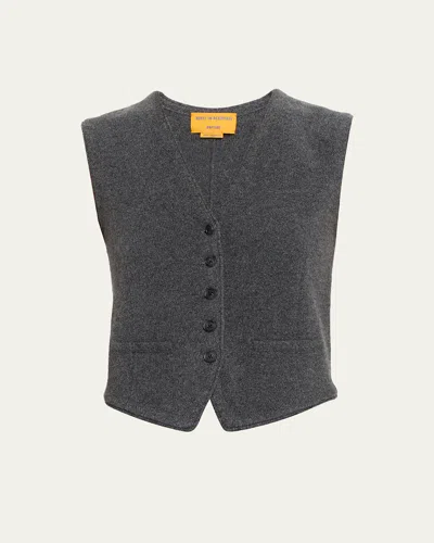 Guest In Residence Tailored Cashmere Vest In Gray