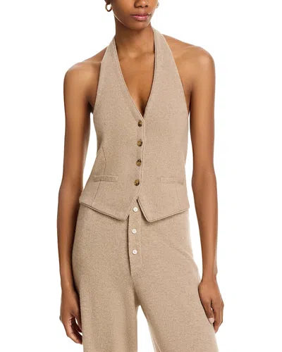 Guest In Residence Tailored Halter Vest In Brown