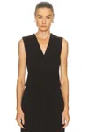 Guest In Residence Tailored Vest In Black