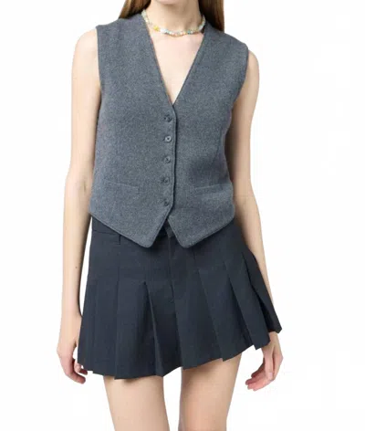 Guest In Residence Tailored V-neck Vest In Charcoal In Blue