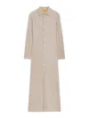 Guest In Residence Cashmere Buttoned-front Shirt Midi Day Dress In Brown