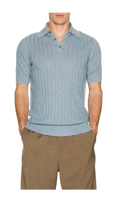 Guest In Residence Teddy Ribbed-knit Polo Shirt In Black