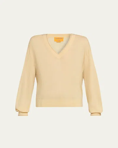 Guest In Residence The Airy V Sweater In Neutral