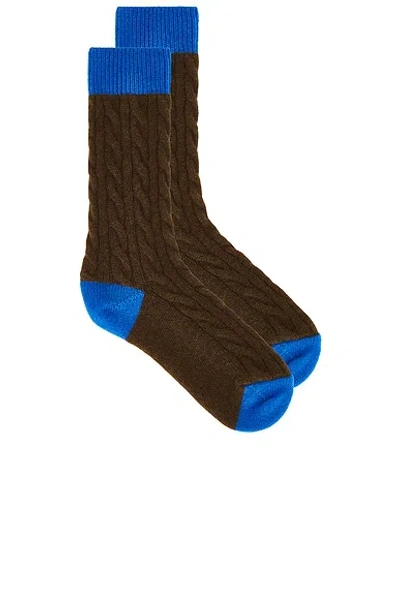 Guest In Residence The Cable Socks In Brown