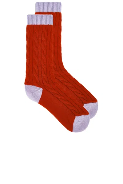 Guest In Residence The Cable Socks In Red
