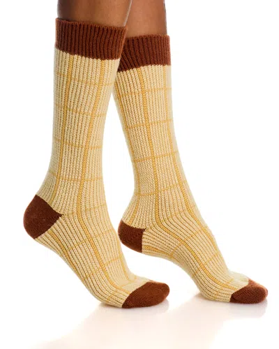 Guest In Residence The Checker Soft Cashmere Socks In Orange