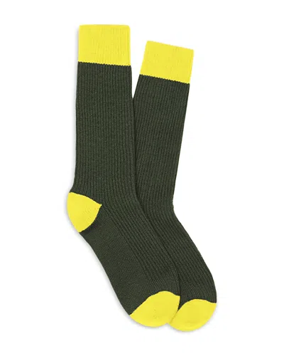 Guest In Residence The Soft Cashmere Socks In Jade/lemon